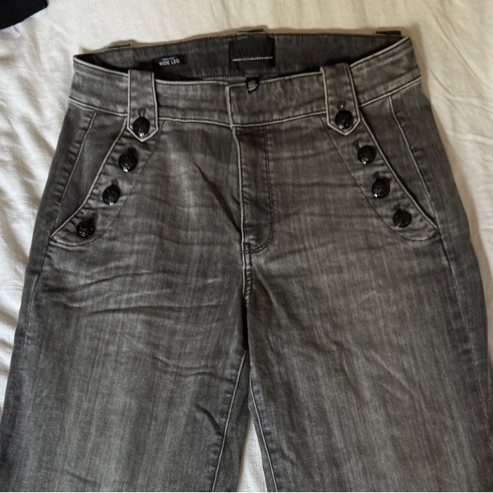 White House Black Market Charcoal Wide Leg Jeans